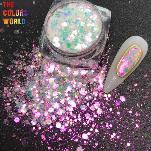 TCT-849 High Brightness White Rainbow Colorful Mermaid Sparkle and Shine Chunky  Glitter For Nails Art Eye Makeup Face and Body - AliExpress